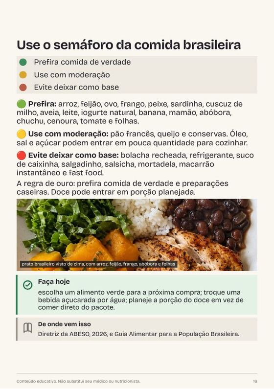 Página do e-book: O semáforo da comida brasileira