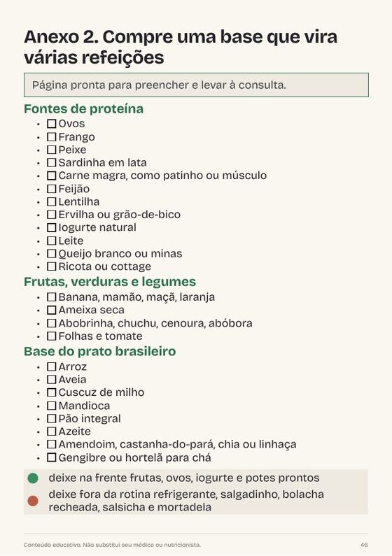 Página do e-book: Lista de compras base